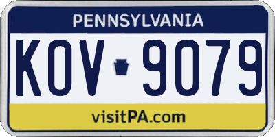 PA license plate KOV9079