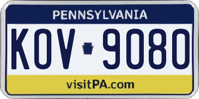 PA license plate KOV9080