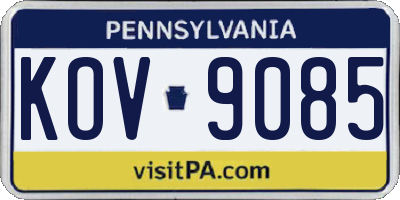 PA license plate KOV9085