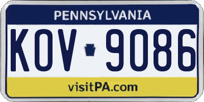 PA license plate KOV9086