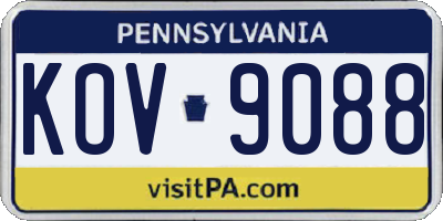 PA license plate KOV9088