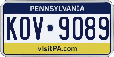 PA license plate KOV9089