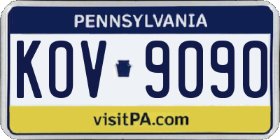 PA license plate KOV9090