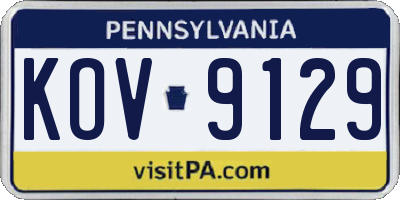 PA license plate KOV9129