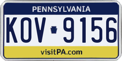 PA license plate KOV9156