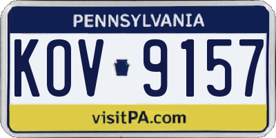 PA license plate KOV9157