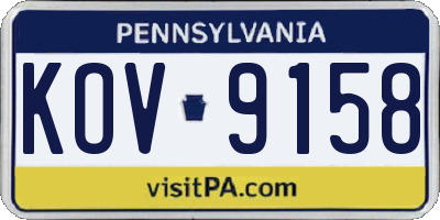PA license plate KOV9158