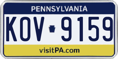 PA license plate KOV9159