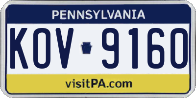 PA license plate KOV9160