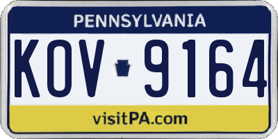 PA license plate KOV9164