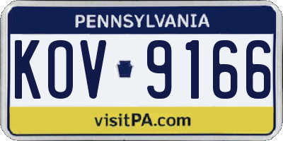 PA license plate KOV9166