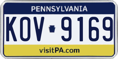 PA license plate KOV9169