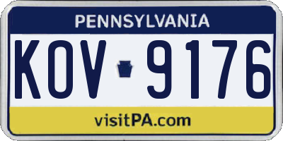 PA license plate KOV9176