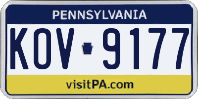 PA license plate KOV9177