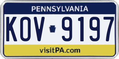 PA license plate KOV9197