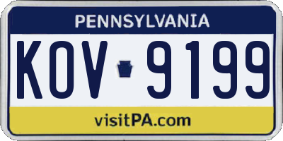 PA license plate KOV9199