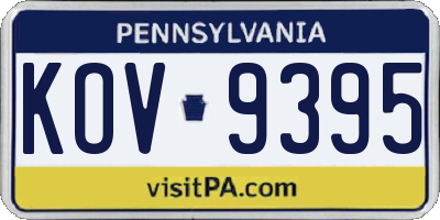 PA license plate KOV9395