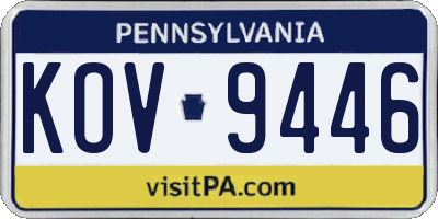 PA license plate KOV9446
