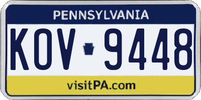 PA license plate KOV9448