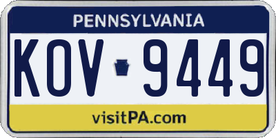 PA license plate KOV9449
