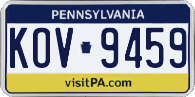 PA license plate KOV9459
