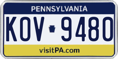 PA license plate KOV9480