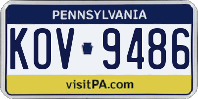 PA license plate KOV9486