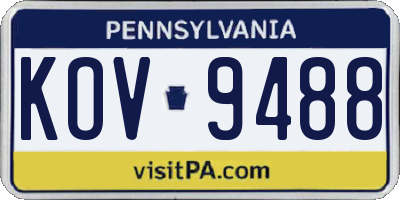 PA license plate KOV9488