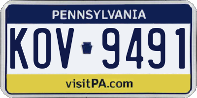 PA license plate KOV9491
