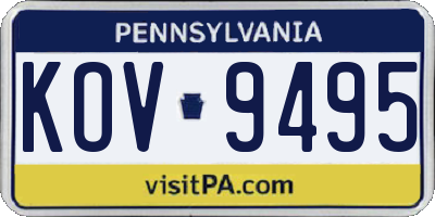 PA license plate KOV9495