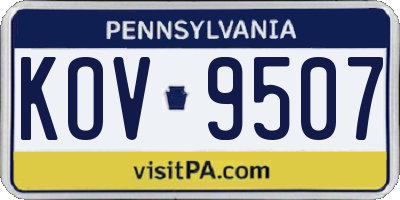 PA license plate KOV9507