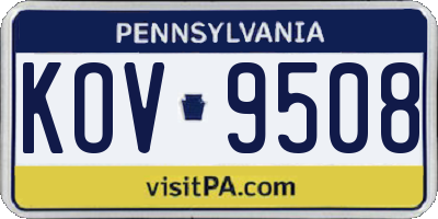 PA license plate KOV9508