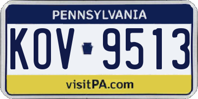 PA license plate KOV9513
