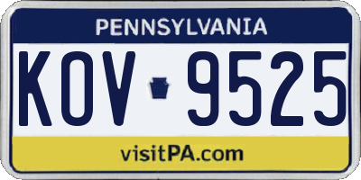 PA license plate KOV9525