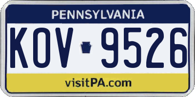 PA license plate KOV9526