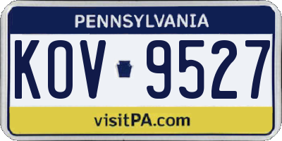 PA license plate KOV9527