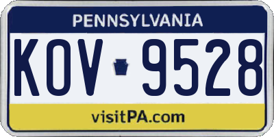 PA license plate KOV9528