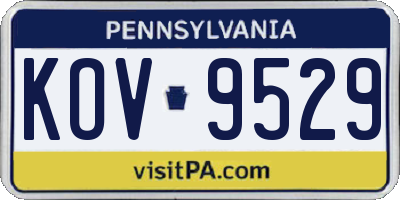 PA license plate KOV9529