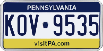 PA license plate KOV9535