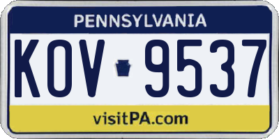 PA license plate KOV9537