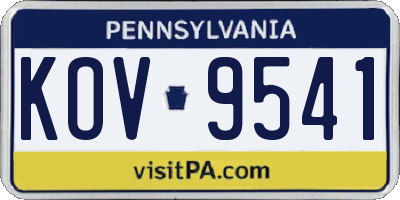PA license plate KOV9541