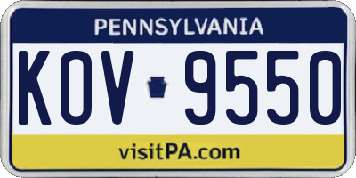 PA license plate KOV9550