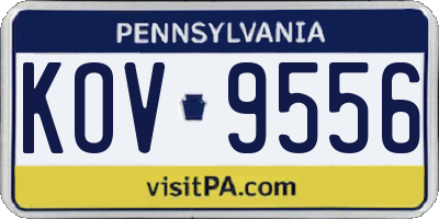 PA license plate KOV9556