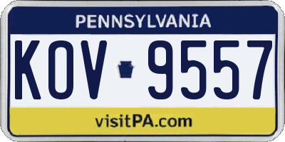 PA license plate KOV9557