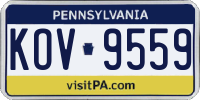PA license plate KOV9559