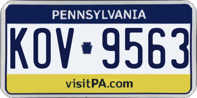 PA license plate KOV9563