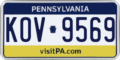 PA license plate KOV9569