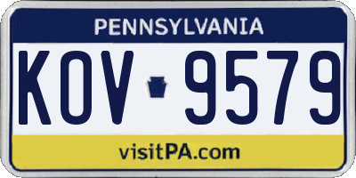 PA license plate KOV9579