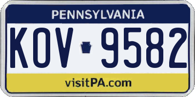 PA license plate KOV9582