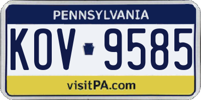 PA license plate KOV9585